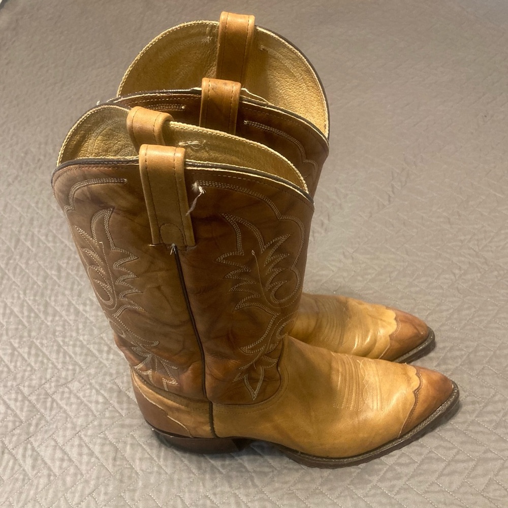 Brown Leather Cowboy Boots - Picture 2 of 5